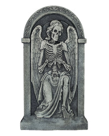 Halloween Grabstein mit Kniehendem Skelett Engel 91cm