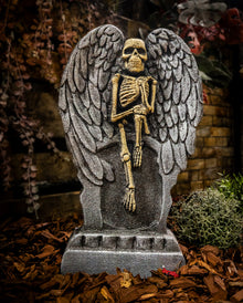 Halloween Grabstein mit Skelett Engel 53cm