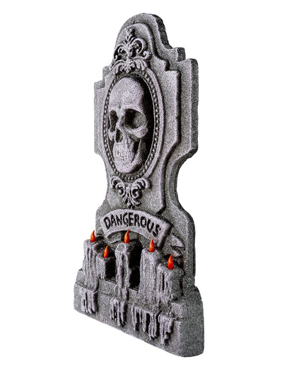 Halloween Grabstein mit Skull & Kreuz 53cm