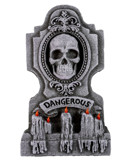 Halloween Grabstein mit Skull & Kreuz 53cm