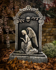 Halloween Grabstein mit Trauerndem Engel 53cm