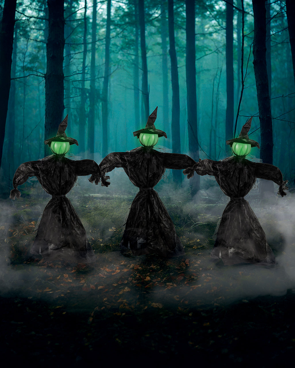 Brujas De Halloween Con Luz Verde Set De 3 113cm