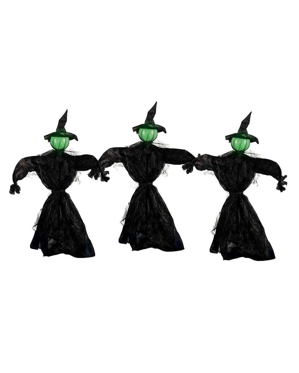 Brujas De Halloween Con Luz Verde Set De 3 113cm