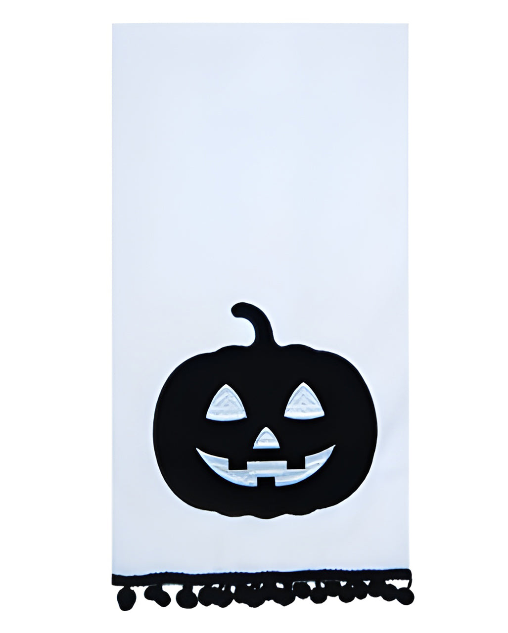 Halloween Pumpkin Tea Towel White Black