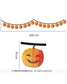 Halloween Kürbis Girlande 3m