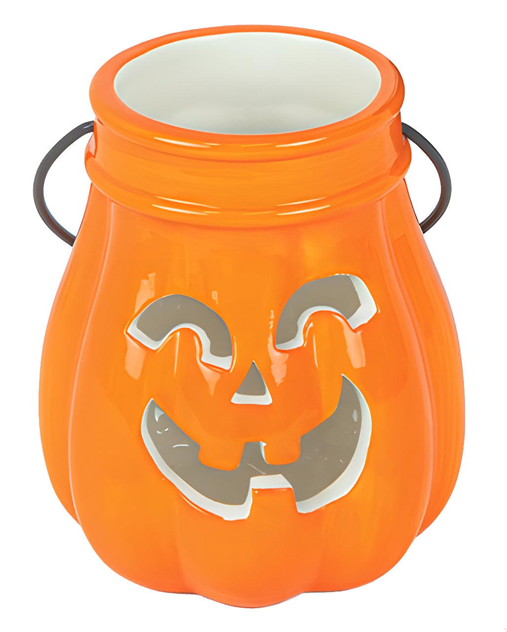 Halloween Ceramic Pumpkin Lantern Orange 13cm