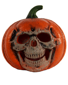 Calabaza De Halloween Con Mueca De Calavera Iluminada 21cm