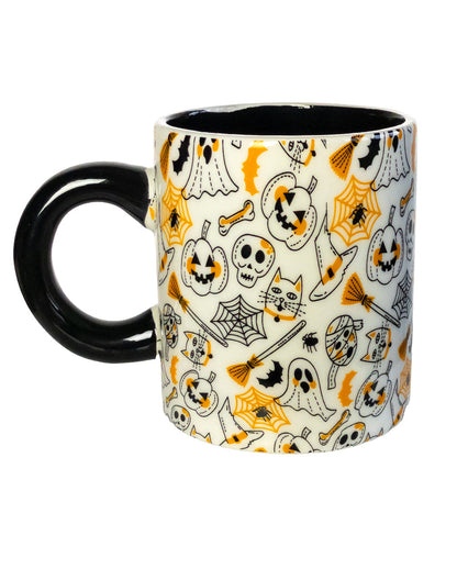 Halloween Motiv Tasse mit Mini Kürbis