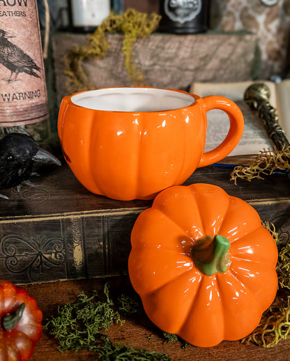 Halloween Pumpkin Mug With Lid 500ml