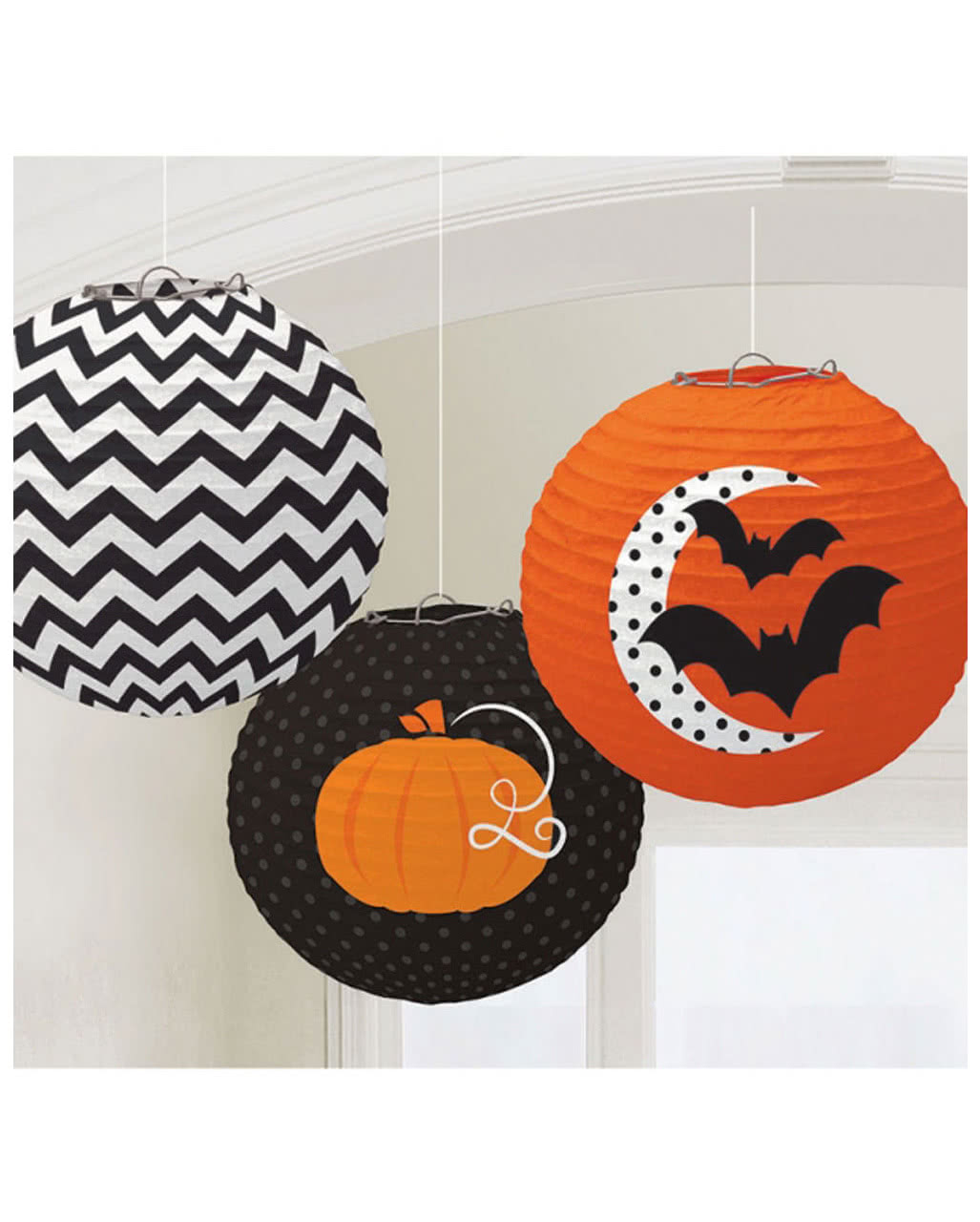Halloween Papierlaternen 3 St.