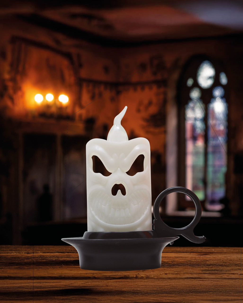 Halloween Mini-Laterne mit buntem Flackerlicht 7cm
