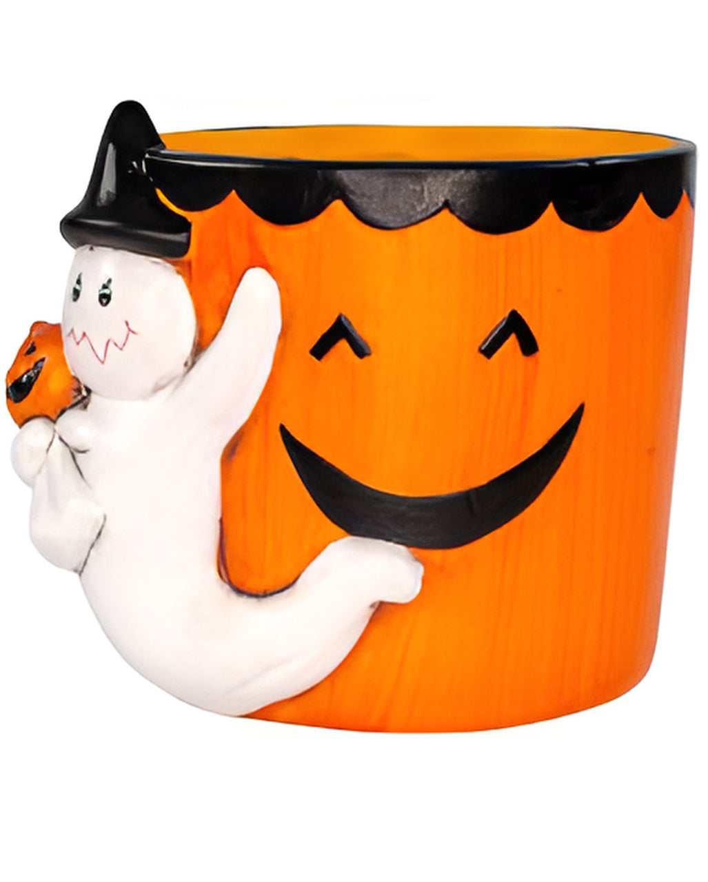 Halloween Keramik Pflanzentopf mit Geist 16cm
