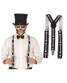 Tirantes De Halloween Con Diseño De Esqueleto Y Huesos