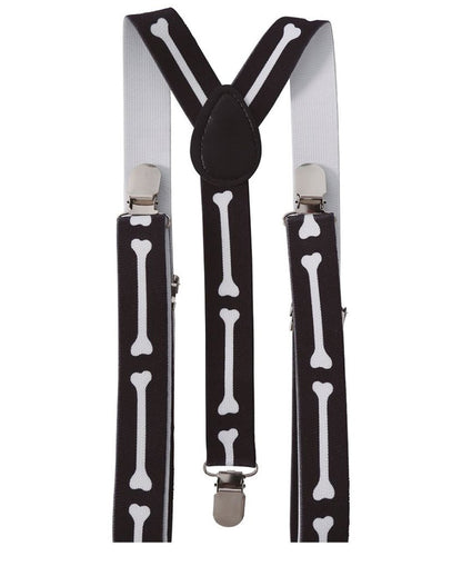 Halloween Skelett Hosenträger mit Knochenmotiv