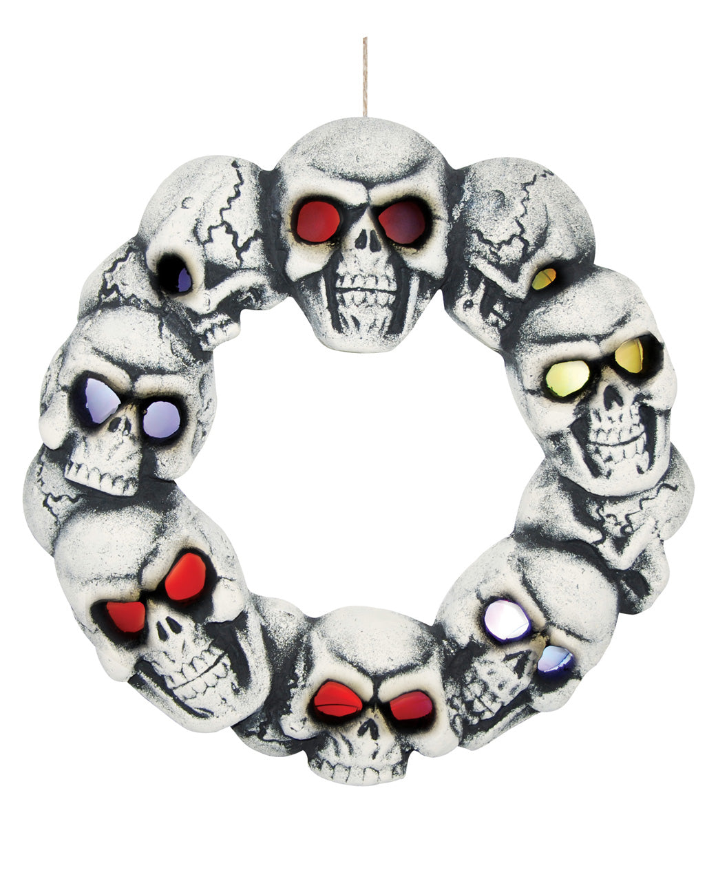 Halloween Totenkopf Türkranz mit LED Augen