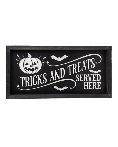 Tableau Mural D'Halloween "Tricks And Treats Served Here" 41cm