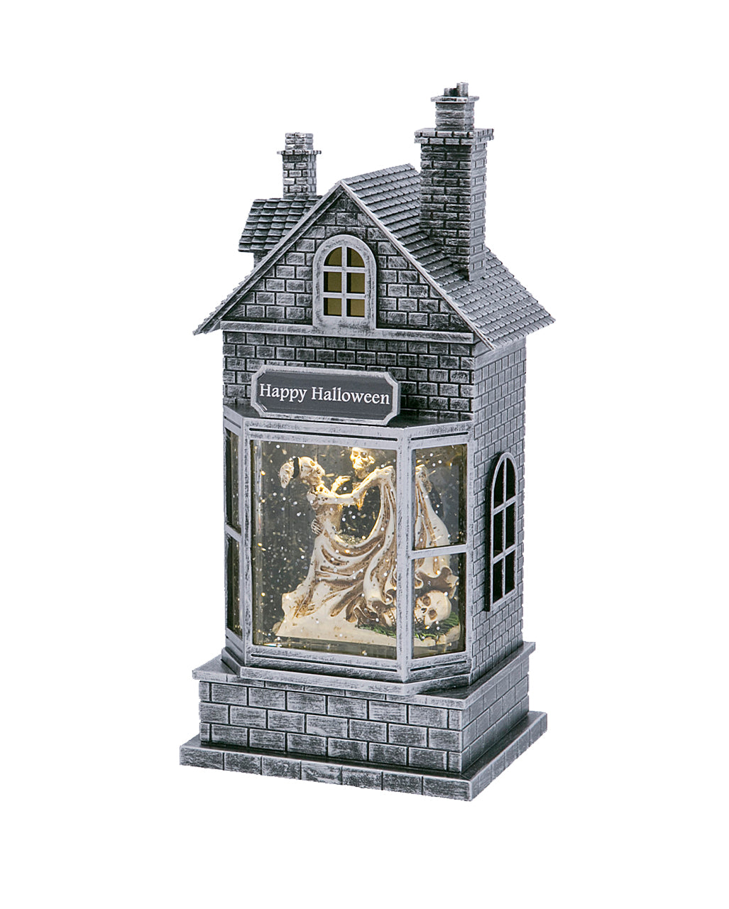 Bright Water House Lantern With Skeleton Wedding Couple 27cm