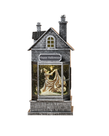 Bright Water House Lantern With Skeleton Wedding Couple 27cm