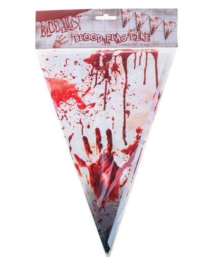 Halloween Wimpelgirlande mit Blutspritzer 5m