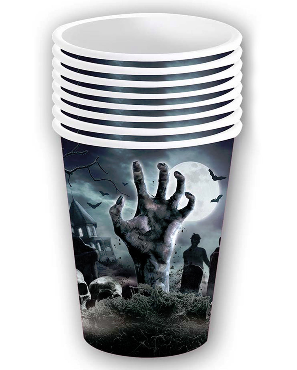 Halloween Zombie Graveyard Paper Cups 6pcs.