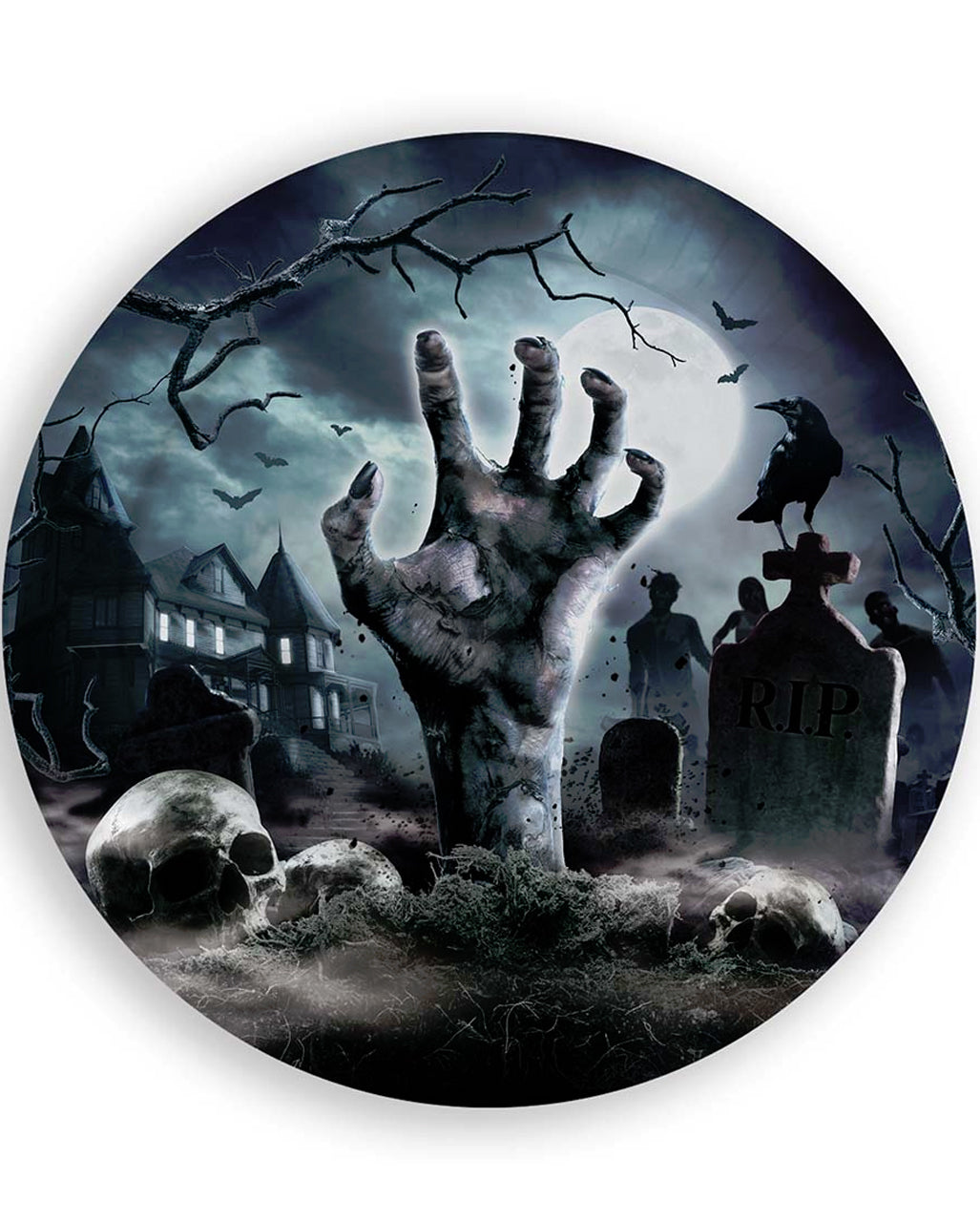 Halloween Zombie Friedhof Pappteller 6 St.