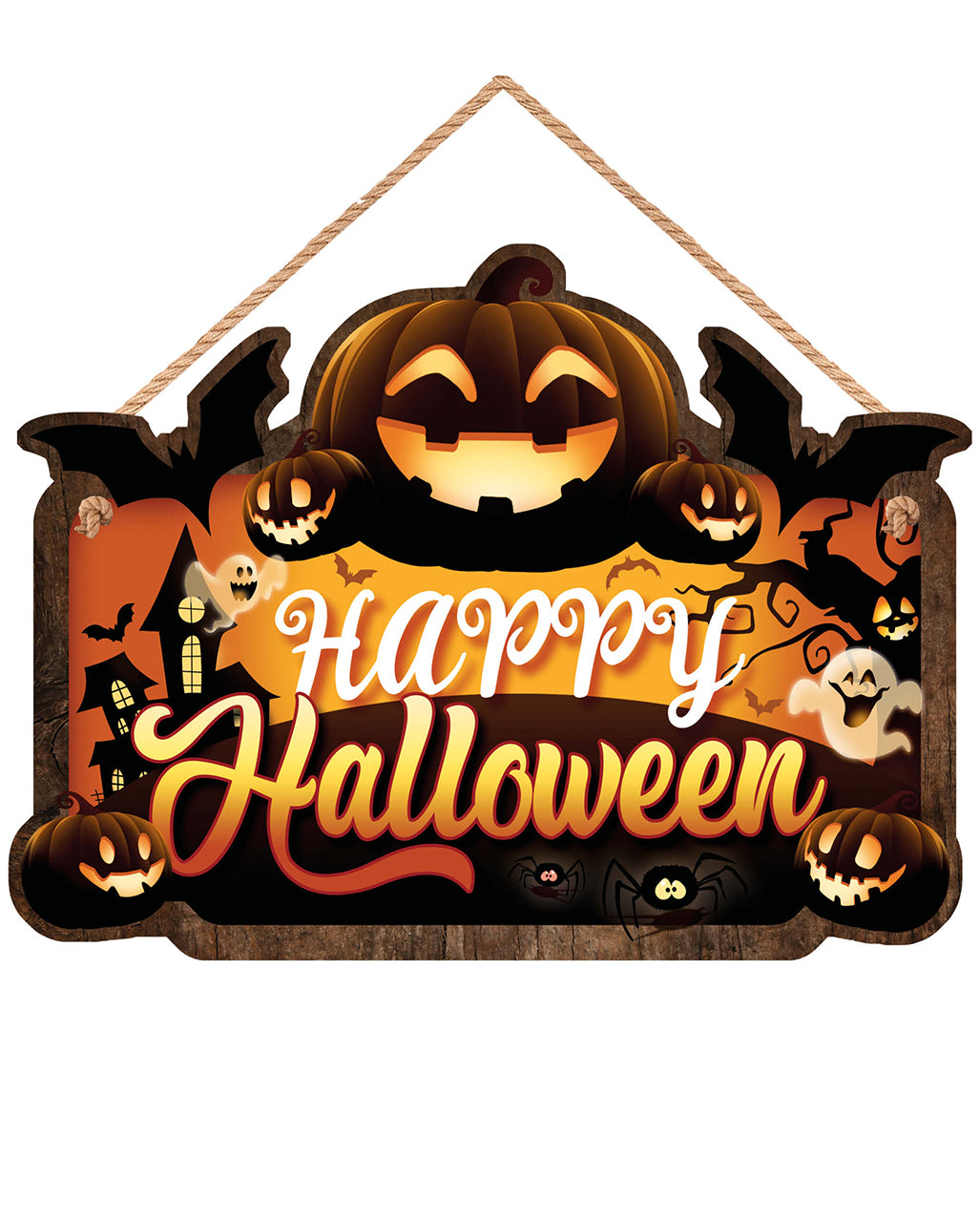 Happy Halloween Houten Bord 35x20cm