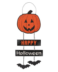 Happy Halloween Pumpkin Hanging Sign 30cm