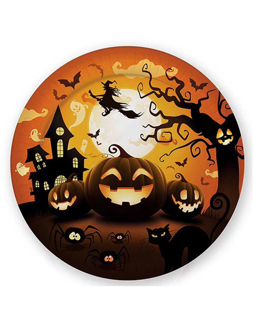 Happy Halloween Kürbis Pappteller 6 St.