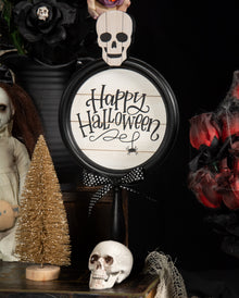 Happy Halloween Tischaufsteller mit Totenkopf 36cm