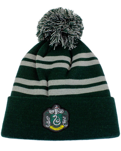 Bonnet Tricoté Harry Potter Slytherin Avec Pompon