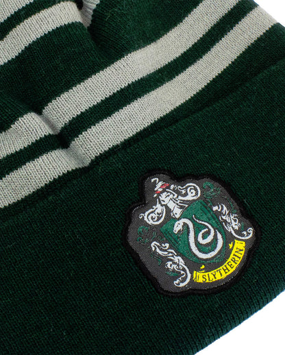 Bonnet Tricoté Harry Potter Slytherin Avec Pompon
