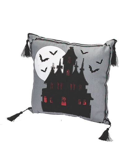 Haunted Castle Halloween Decorative Pillow