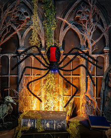 Sich Abseilende Schwarze Witwe Halloween Animatronic 58cm