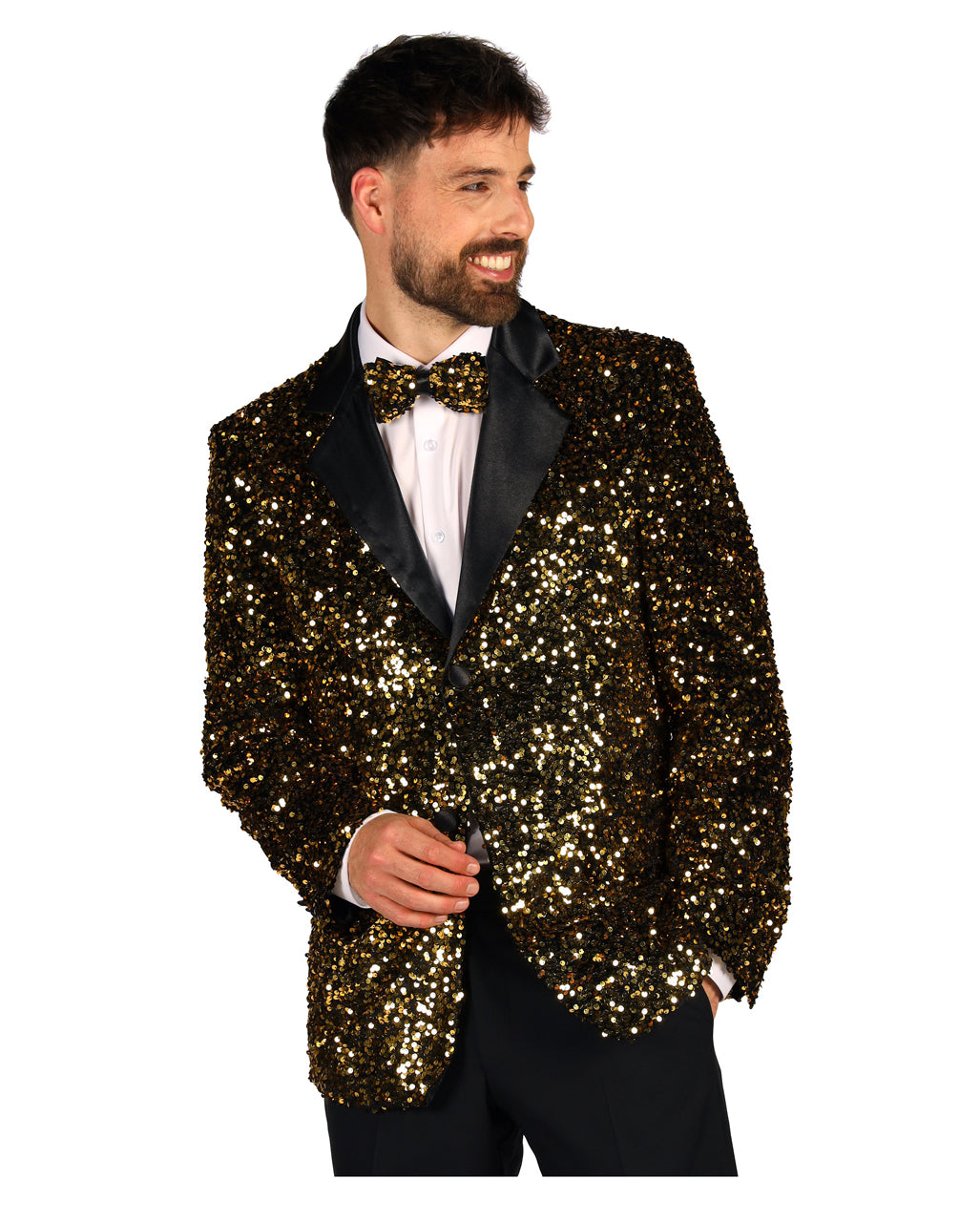 Goldglitzernde Showstar Paillettenjacke DLX