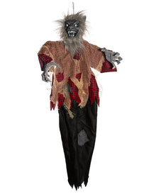 Hombre Lobo Aullador Con Movimiento Y Ojos Luminosos Figura Colgante 120cm