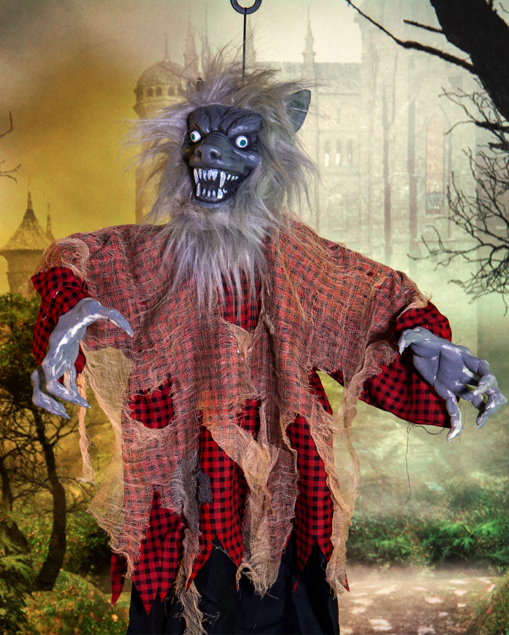 Howling Werewolf With Movement & Light-up Eyes Hanging Figure 120cm