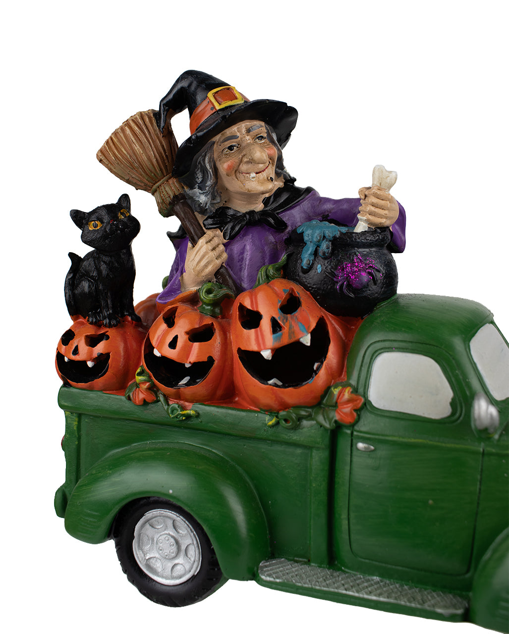 Glowing Halloween Pick Up With Witch 24cm