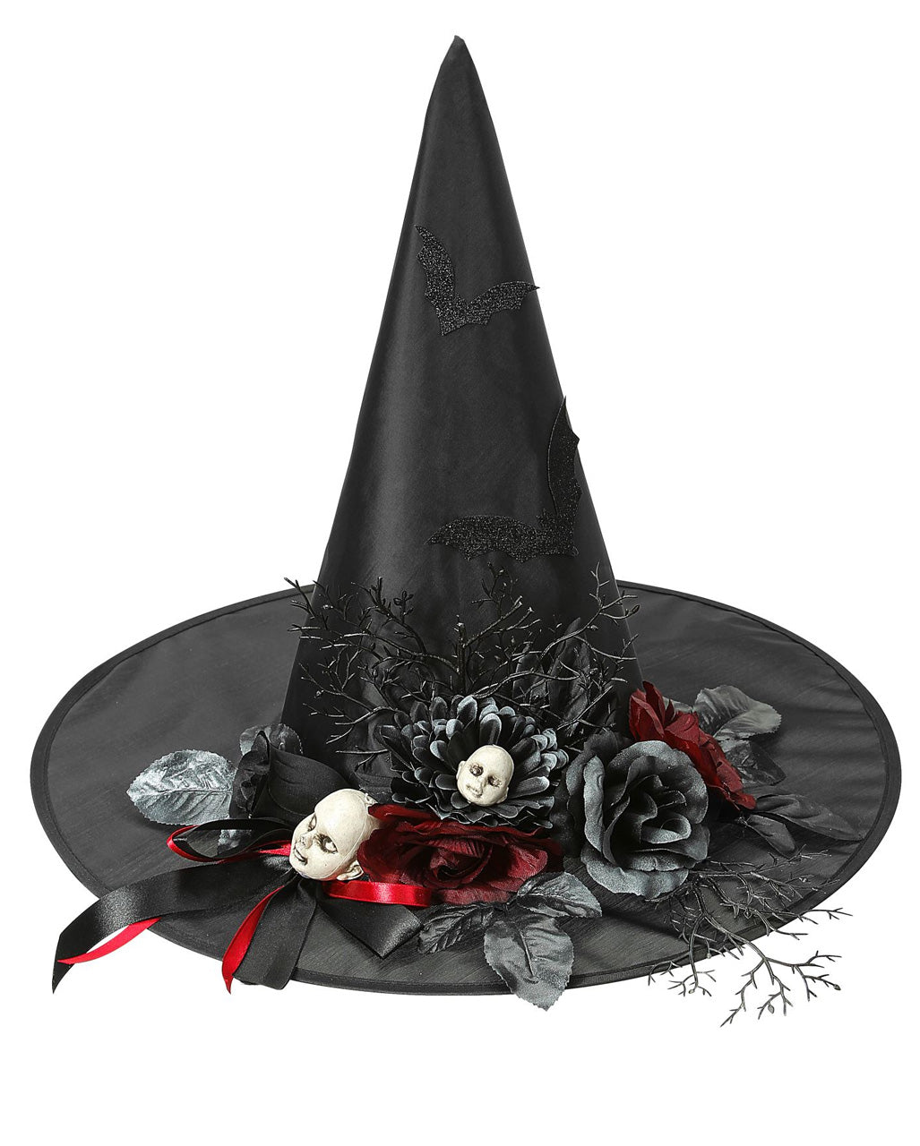 Witch Hat With Bats & Doll Heads