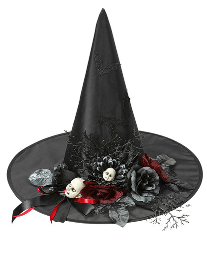 Witch Hat With Bats & Doll Heads