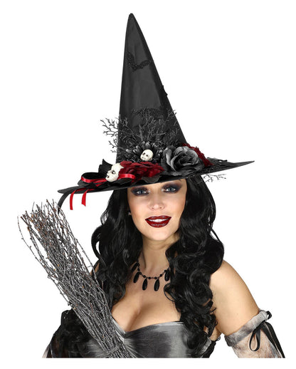 Witch Hat With Bats & Doll Heads