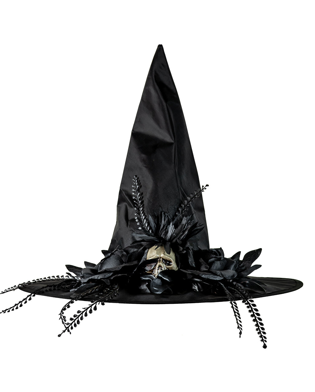 Hexenhut mit Rosen & Totenkopf