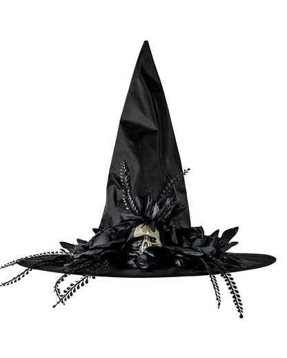 Hexenhut mit Rosen & Totenkopf