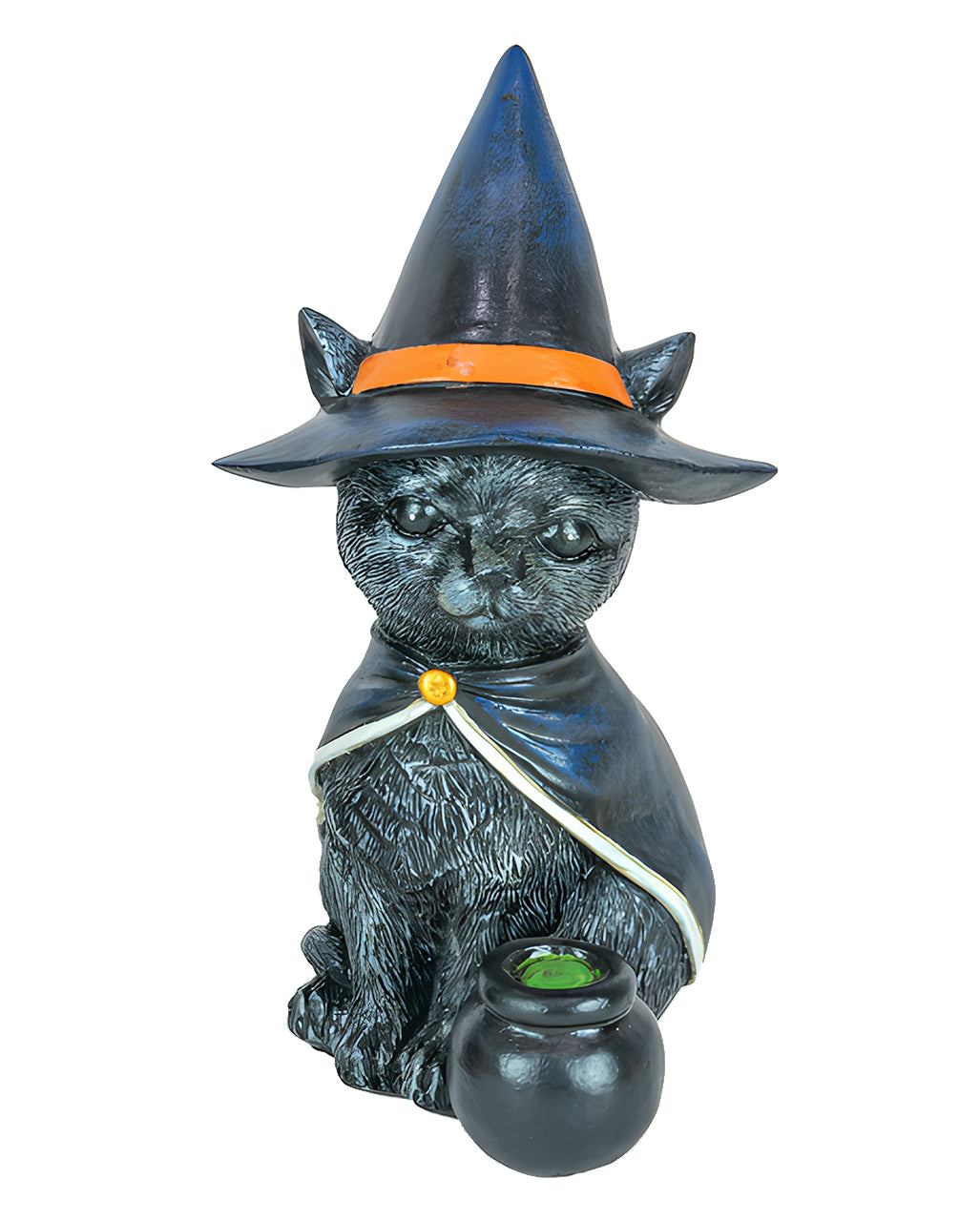 Witch Cat With Cauldron Figure 15cm