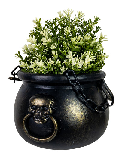 Hexenkessel mit Totenkopf & Kette 14cm