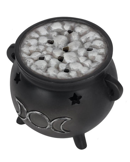 Hexenkessel mit Triple Moon Räucherkegel Halter