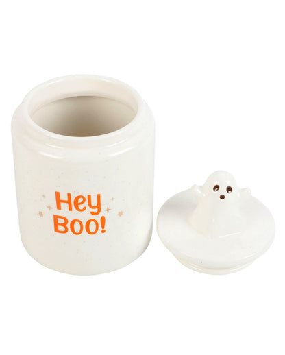 „HEY BOO“ Keramik Vorratsbehälter mit Geist 17cm