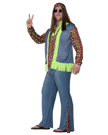 Hippie Herrenkostüm in Plus Size