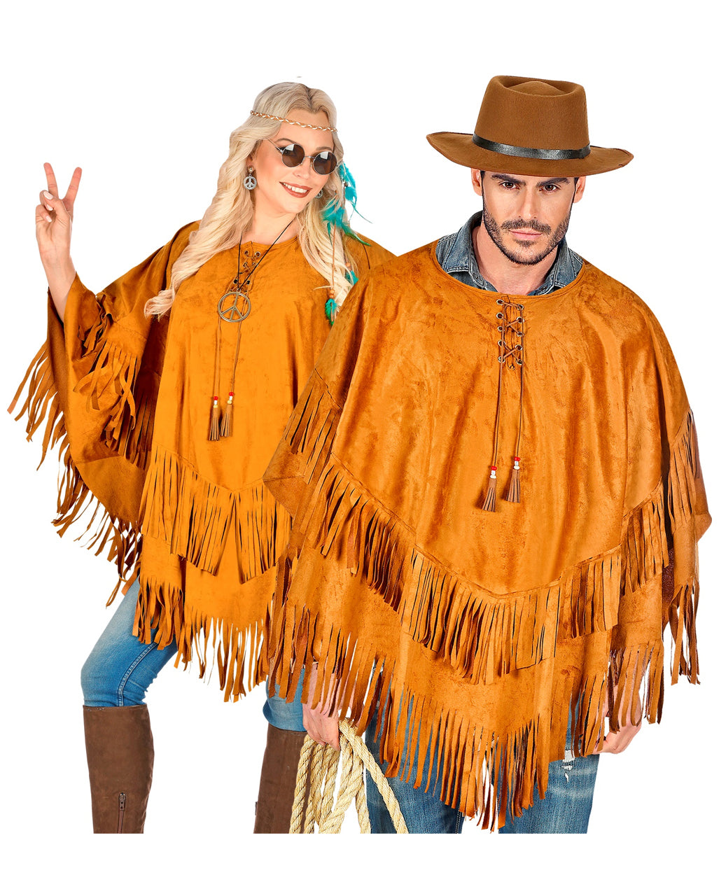Poncho Hippie Con Frange