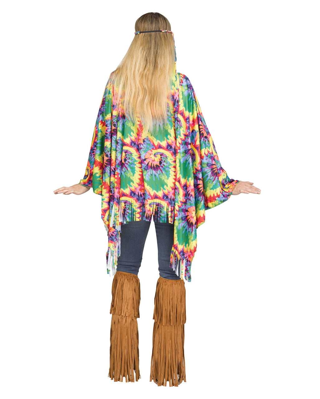 Poncho mit Haarband für Hippies