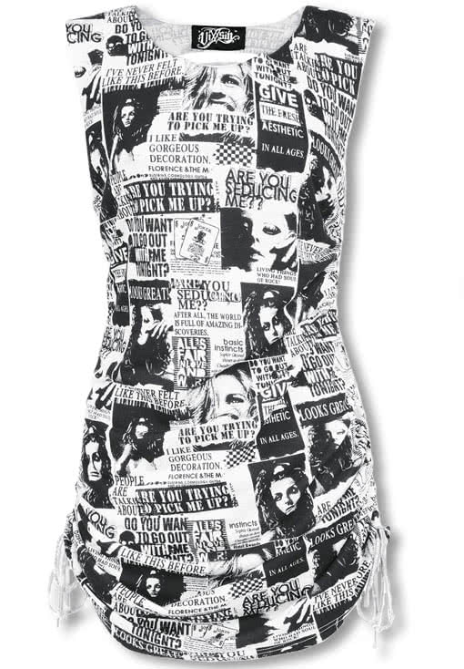 Punk Kleid im Zeitunsdesign